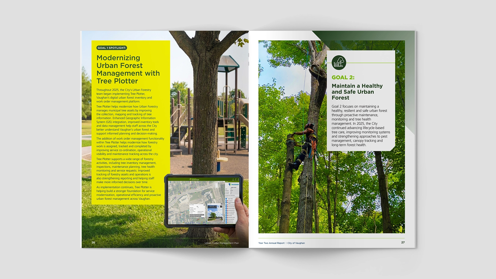 Urban Forest Management Plan report interior spread