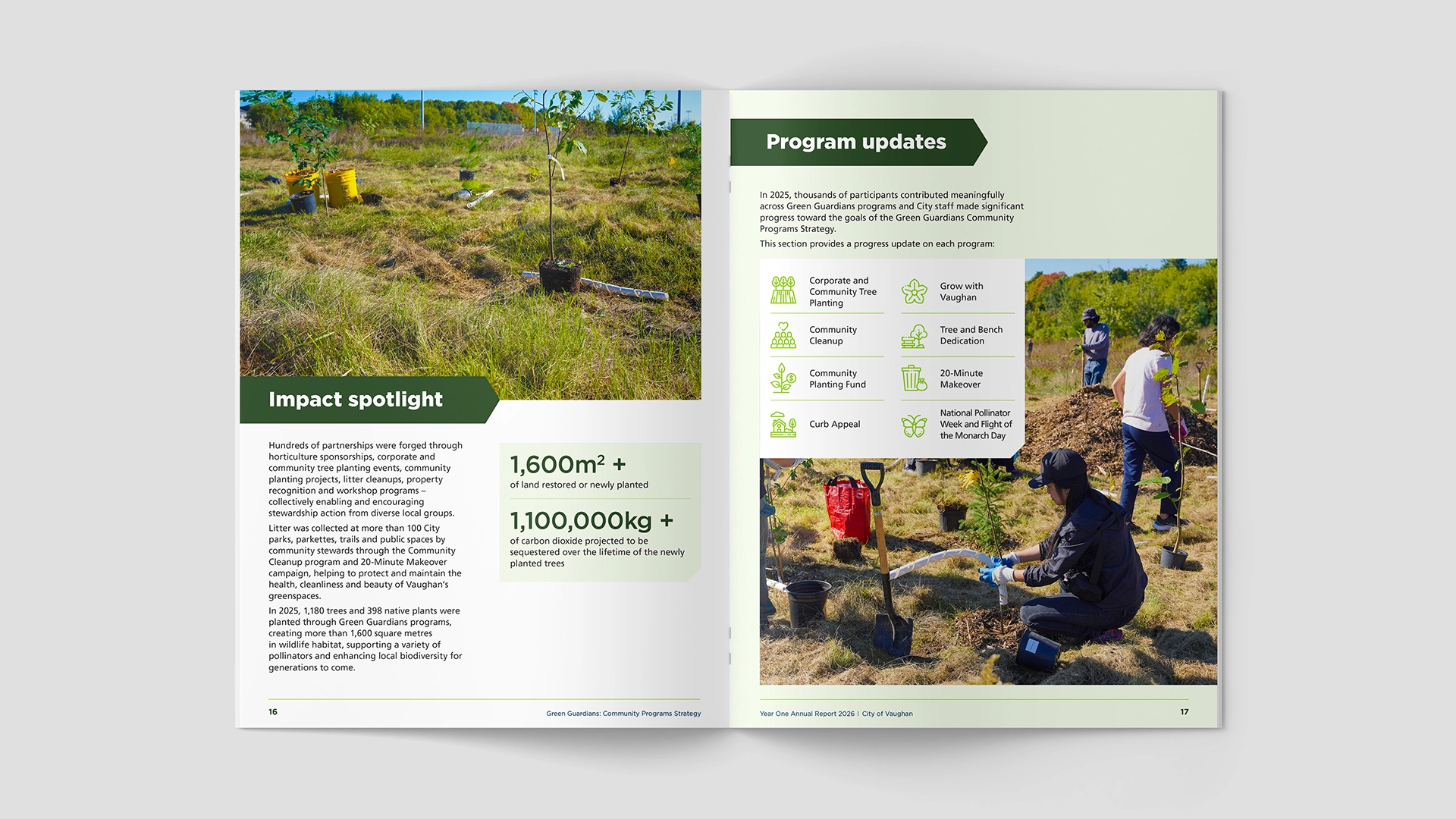 Green Guardians report metrics and program update spread